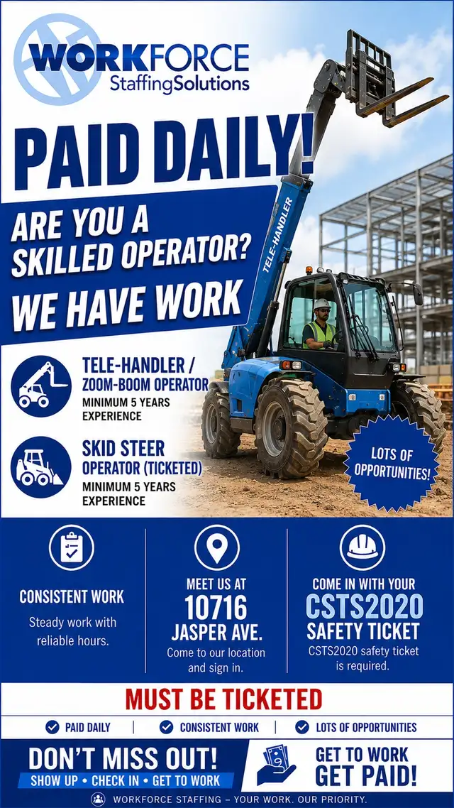 Tickted Zoomboom   SkidSterr operator needed