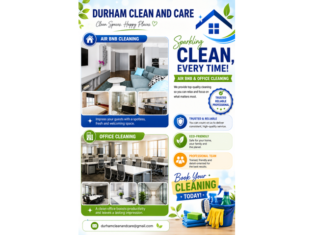 Airbnb & Office Cleaning Services | Durham Clean and Care