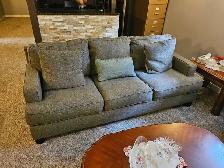 Comfortable textured fabric sofa and love seat OBO