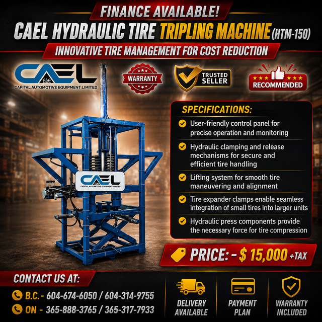 CAEL Hydraulic Tire Tripling Machine WARRANTY INCLUDED