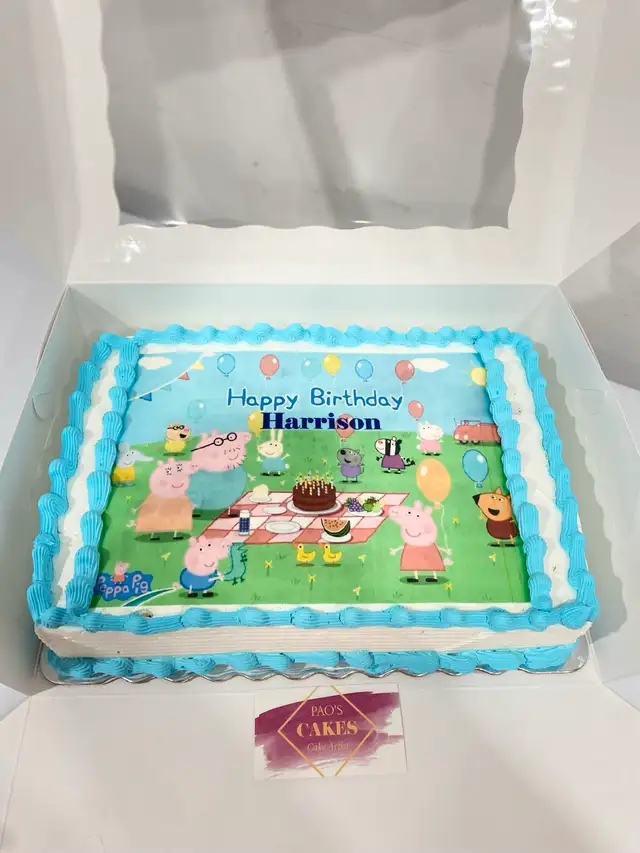 edible print cake with edible image topper