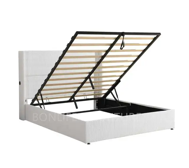 low price - queen hydrolic storage bed  bed platform bed