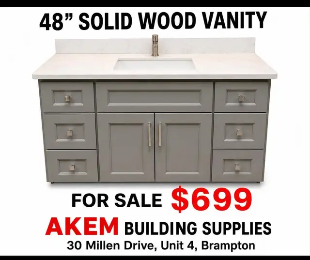 Akem Building Supplies Solid Wood Vanity