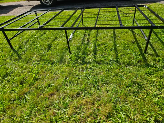 Folding bed frame for extra long single mattress