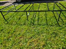 Folding bed frame for extra long single mattress