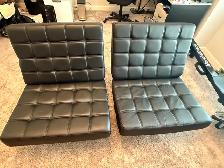 Black Faux Leather 'Barcelona' Replica Chairs (Two Available) - Photo 2
