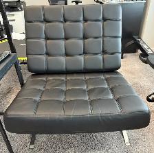 Black Faux Leather 'Barcelona' Replica Chairs (Two Available) - Photo 3