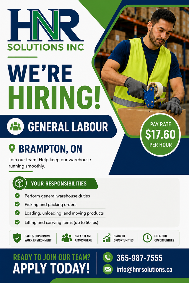 Hiring! General Labourer