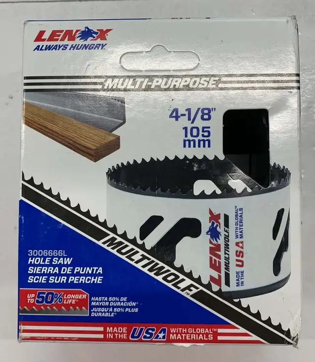 Lenox Multi Purpose Bi-Metal Speed Slot Hole Saw 4-1/8' 3006666L