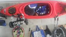 Pelican Kayak, Paddle, PFDs, Cushions, Cart, Carrier For Sale