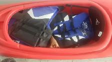 Pelican Kayak, Paddle, PFDs, Cushions, Cart, Carrier For Sale - Photo 4