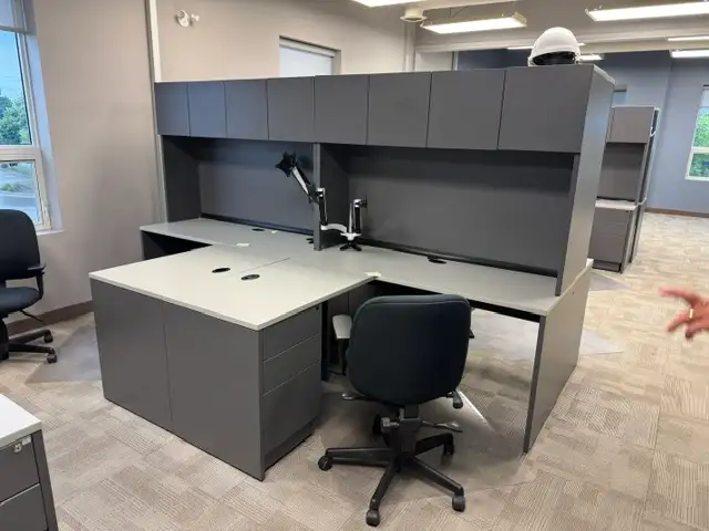 Desks/ Lacasse 60x60 corner stations with hutch $675.00 each