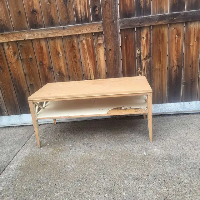 Antique Coffee Table, Blonde Hardwood