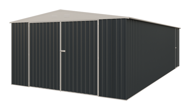 21 FT × 19 FT Double Metal Garage Shed with Roll-Up Doors SG2119