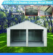 21 FT × 19 FT Double Metal Garage Shed with Roll-Up Doors SG2119 - Photo 8