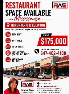 RESTAURANT FOR SALE IN MISSISSAUGA