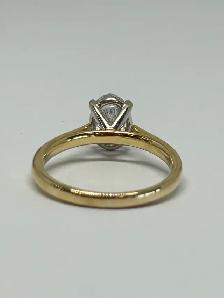 14k Oval Lap Created Diamond Ring - Photo 6