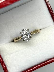 14k Oval Lap Created Diamond Ring - Photo 7