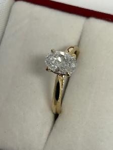 14k Oval Lap Created Diamond Ring - Photo 8