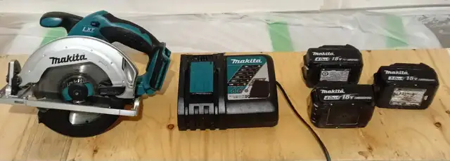 Makita Circular Saw, Charger & Batteries