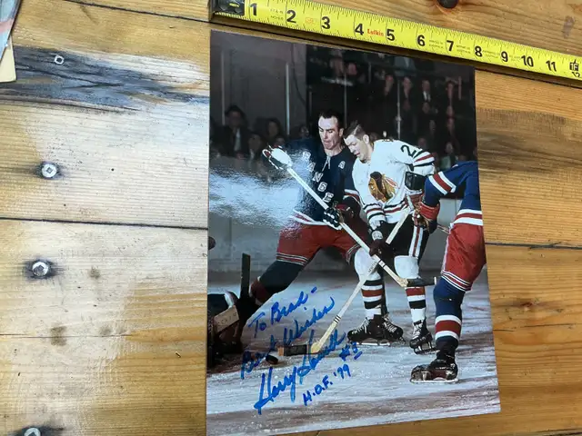 NY RANGERS Harry Howell Autographed Hockey Photo HOF !