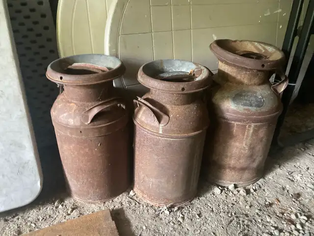 Old milk canisters
