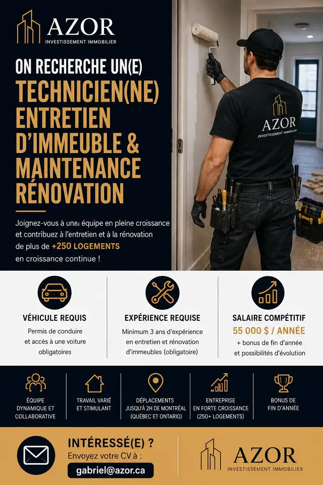 technicien en entretient / rénovation full time