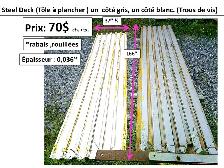 Steel deck (tôle à plancher) 166''longx37'' 3/4 gris/blanc usagé