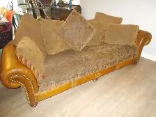 Sofa, 3Seater Leather & Cloth
