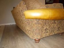 Sofa, 3Seater Leather & Cloth - Photo 4