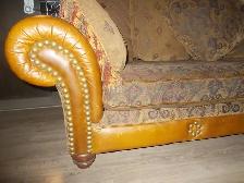 Sofa, 3Seater Leather & Cloth - Photo 7