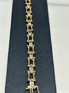 10k Two-Tone Gold Fancy Station Link Bracelet - Photo 4