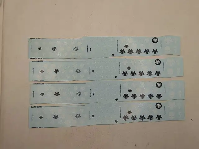 Warhammer 40k 4 Raven Guard Transfer Strips 5$ for all 4