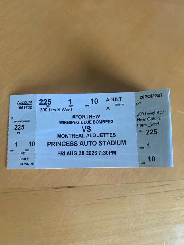 Bomber ticket