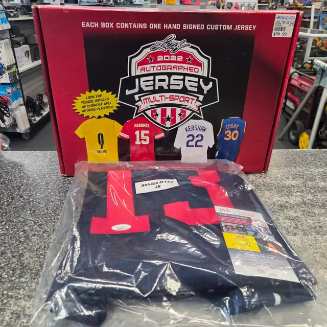 NEW LEAF Ronald Acuna Jr. Autographed Jersey COA @ Cashopolis!