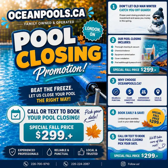 swimming pool closing $299