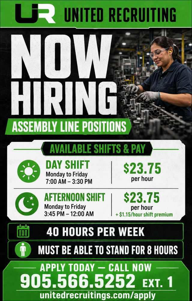 Hiring Production / Assembly Line Employees
