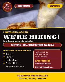 BURATTINO PIZZA: WE’RE HIRING!