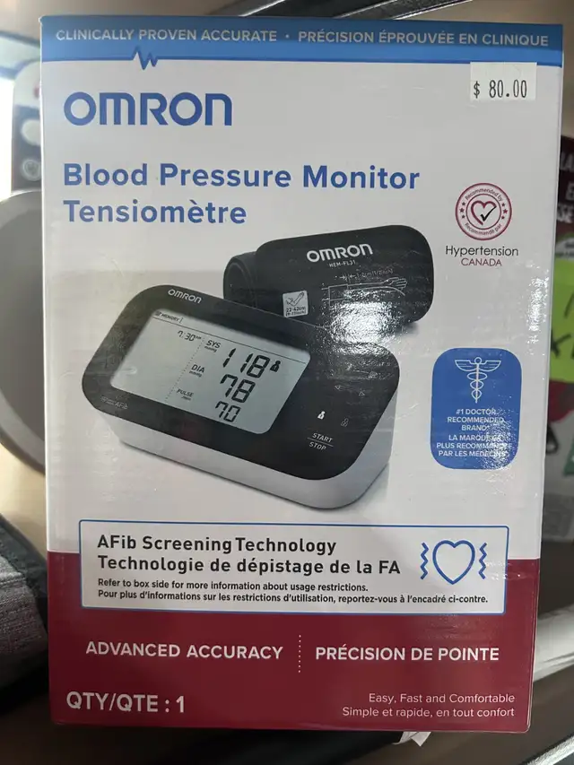 Omron BP-7365 Blood Pressure Monitor with Afib Screening technol