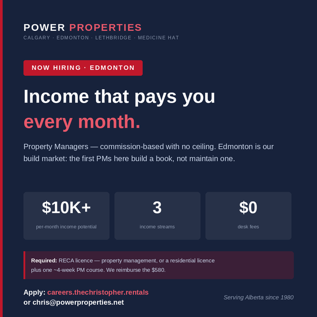 Edmonton Property Managers Wanted - Perfect for Realtors