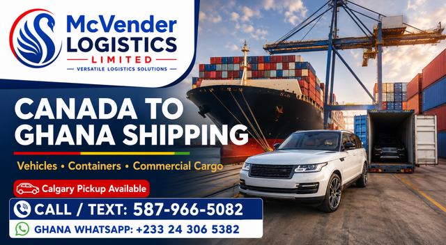 Canada to Ghana Vehicle & Container Shipping | Calgary