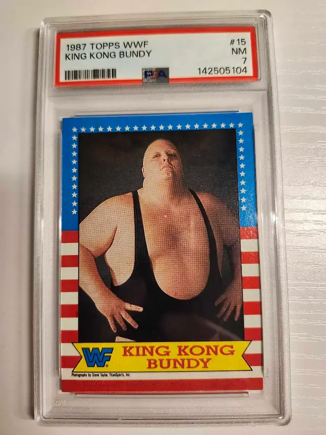 1987 Topps WWF King Kong Bundy PSA 7