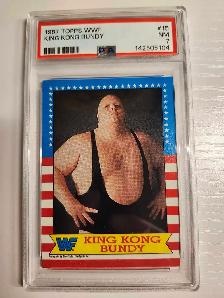 1987 Topps WWF King Kong Bundy PSA 7