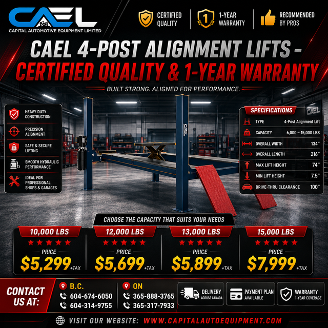 New CAEL 4-Post Hoist Alignment Service Lift