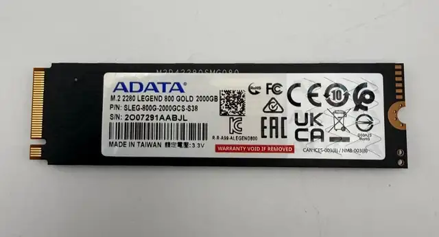 ADATA LEGEND 800 GOLD 2TB 2280 M.2 NVME SSD (SLEG-800G-2000GB-S3