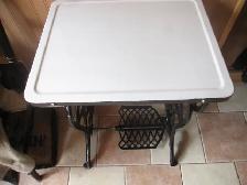 C.R.CHARLES RAYMOND SEWING MACHINE BASE PORCELAIN TOP TABLE - Photo 2