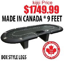 9FT CANADIAN-MADE PROFESSIONAL POKER TABLE – PRO GRAND DEALER B