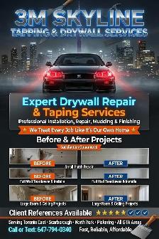 Drywaller/taper available for small jobs and repairs