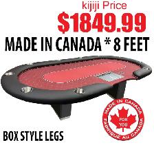 MANHATTAN 8FT PRO DEALER POKER TABLE – MADE IN CANADA RED