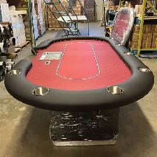 MANHATTAN 8FT PRO DEALER POKER TABLE – MADE IN CANADA RED - Photo 2